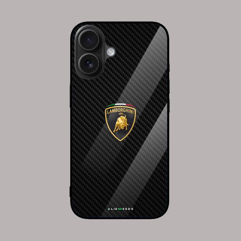 Lamborghini logo mobile phone cover β luxury glass case.