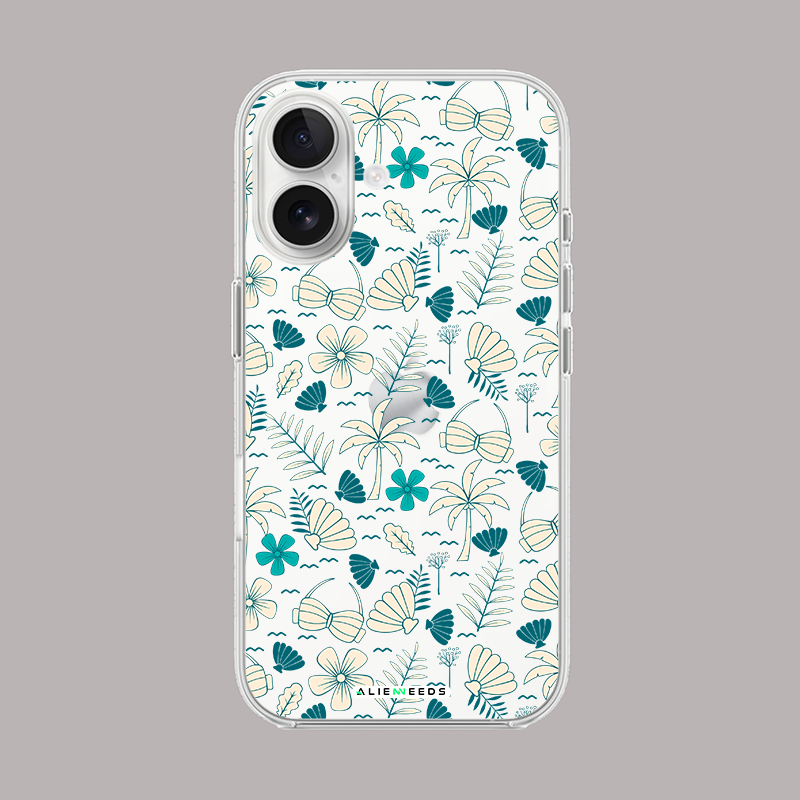 Tropical pattern exotic clear silicone mobile phone cover – vibrant style.