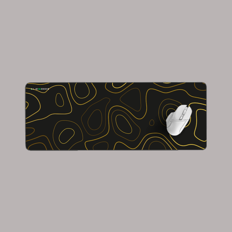 Golden Topography Desk Mat - Alienneeds.in