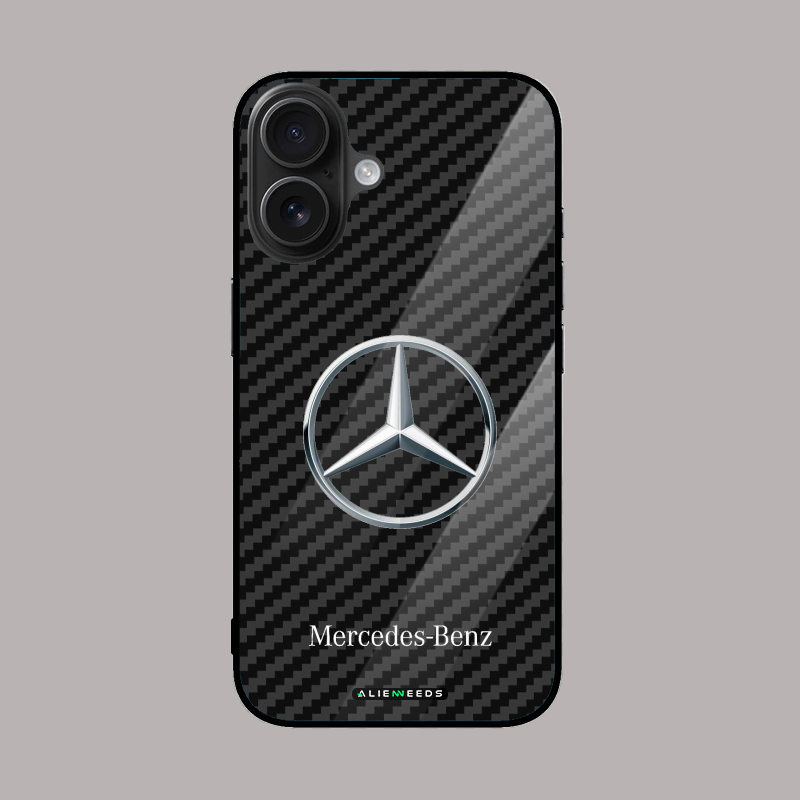 Mercedes-Benz Carbon Fiber Logo Glass Case