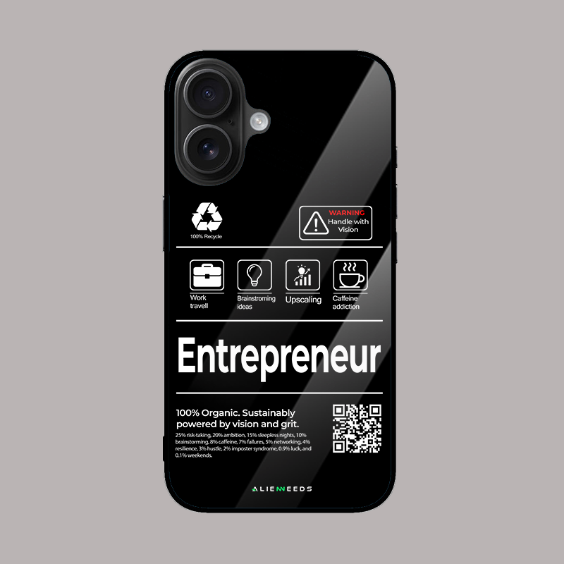 The Entrepreneur mobile phone cover – stylish glass case.