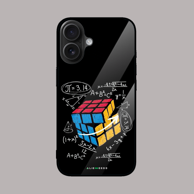 Rubik’s cubes glass case – colorful and fun phone cover.