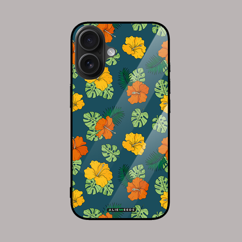 Monstera jungle luxe glass phone case by alienneeds – lush botanical design.