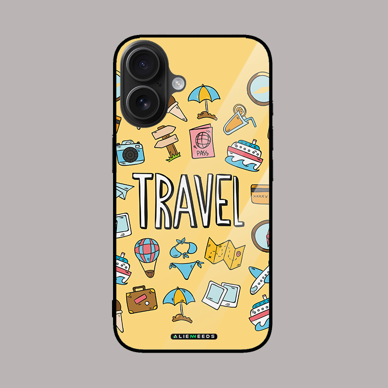 Travel journal explorer glass case by alienneeds – wanderlust mobile cover.