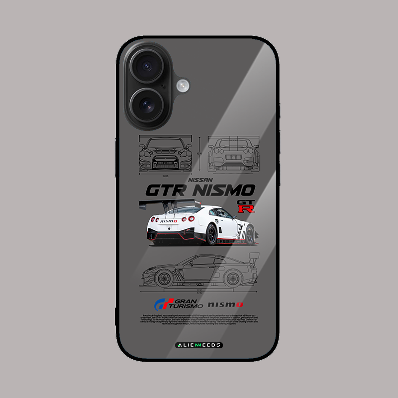 Nissan GT-R Nismo glass case by alienneeds – sporty mobile cover.