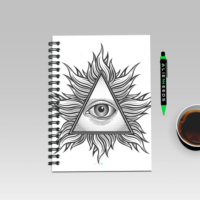 Illuminati Eye Art A5 Wiro Notebook - Alienneeds.in