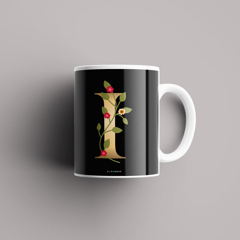 Aesthetic Black Alphabets Mug - Alienneeds.in