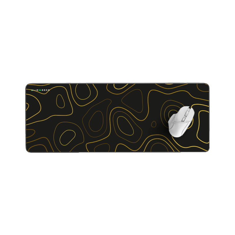 Golden Topography Desk Mat - Alienneeds.in
